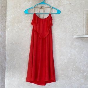 Dark Coral Roped Halter Sundress